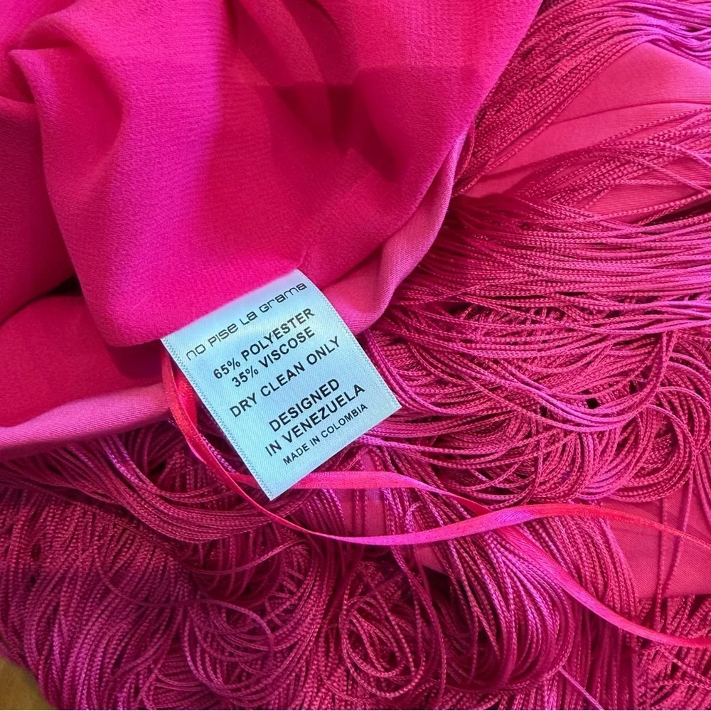No Pise Le Grama Pink Fringed Maxi Sol Skirt - Size 6 - New with Tags NWT fringe
